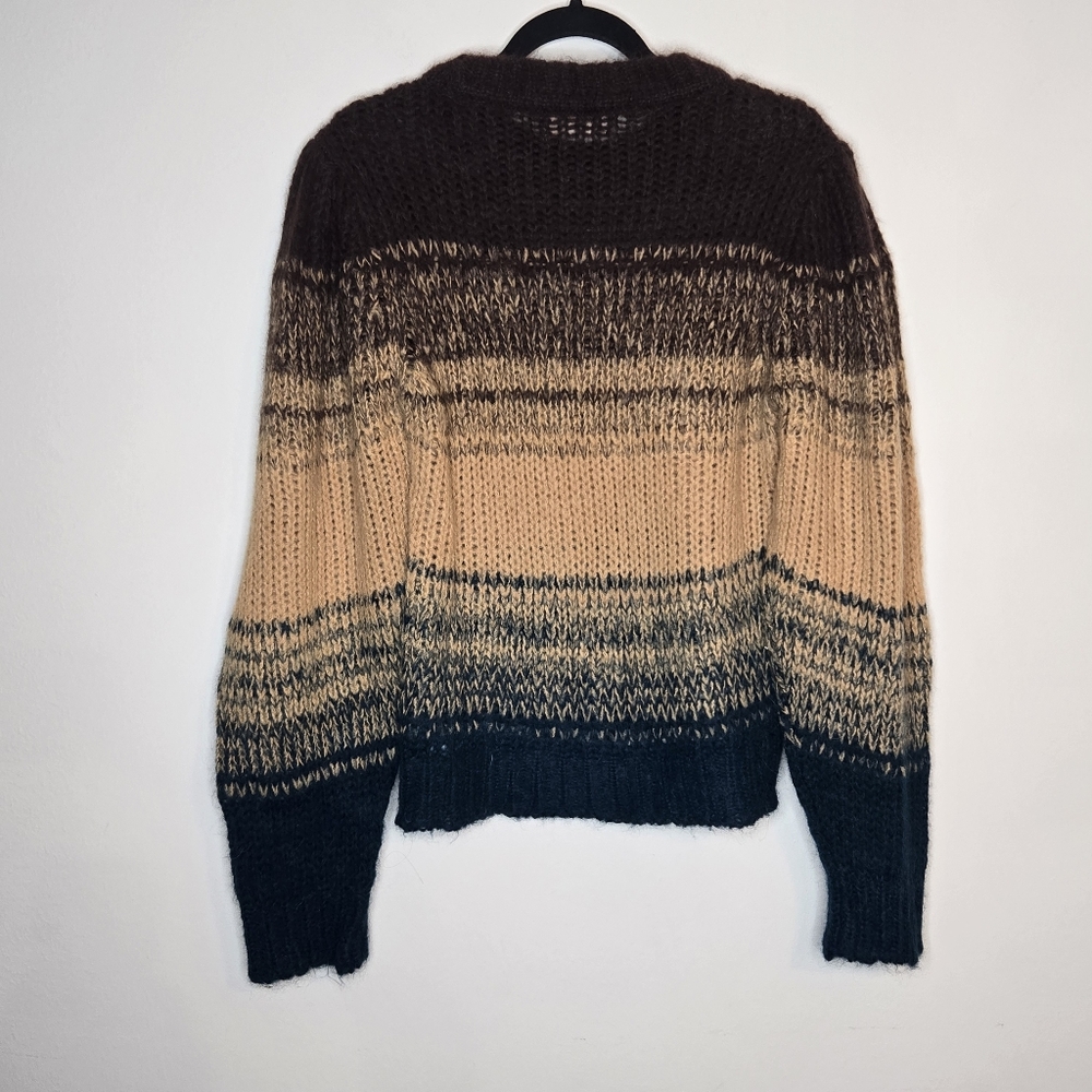 Ulla Johnson Rosalia Alpaca Sweater Puff Sleeve Striped Cozy Knit Oversized Boho - Picture 4 of 11
